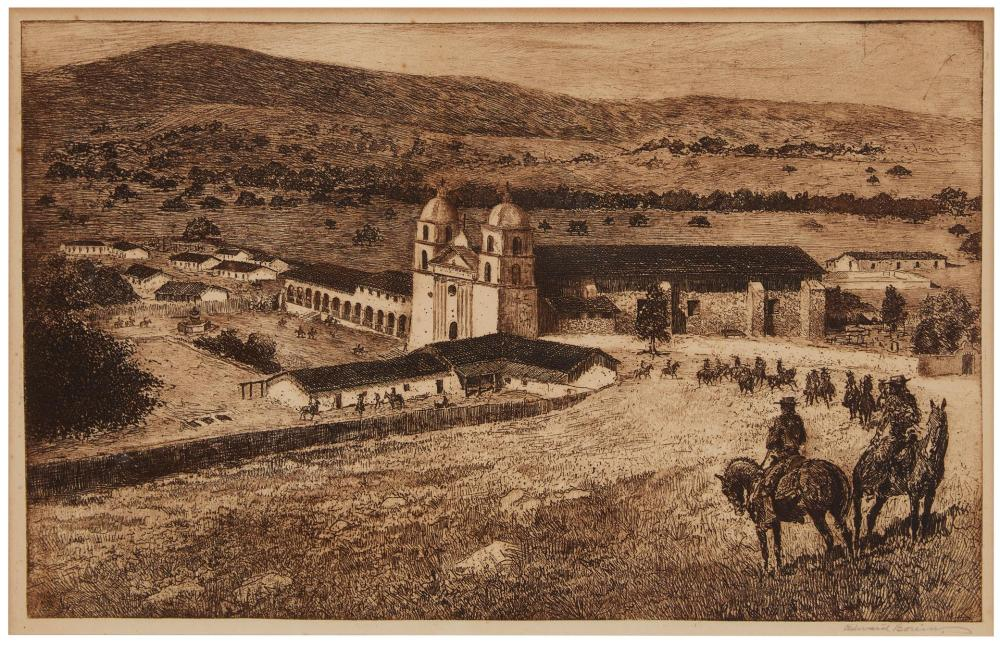 Edward Borein 1872 1945 Santa Barbara CA Mission Santa Barbara