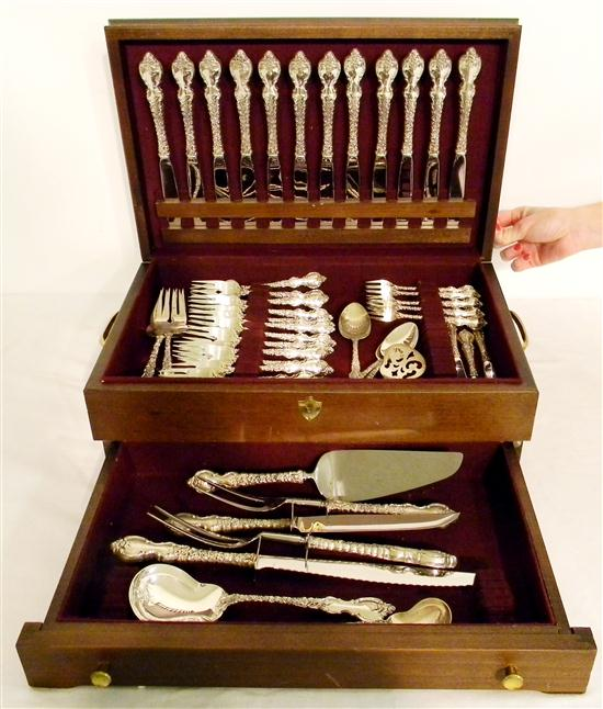STERLING International sterling flatware DuBarry pattern ornate floral handles twelve