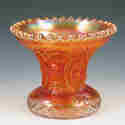 Northwood carnival glass pedestal vase Marked w circled and underlined