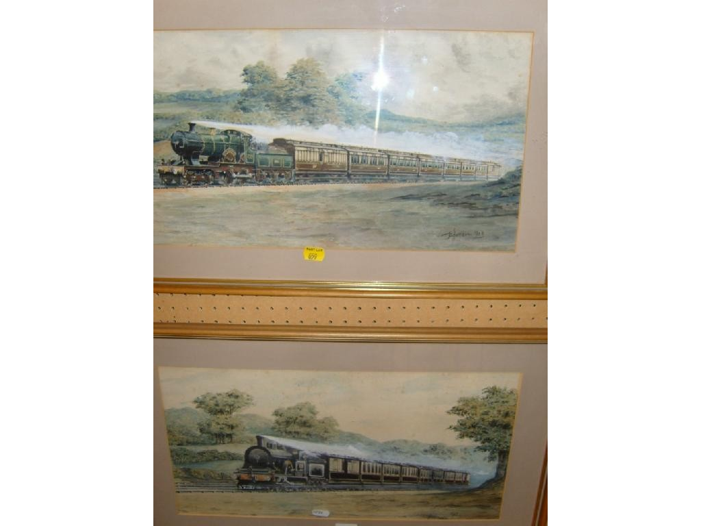 A pair of early 20th century watercolours one showing The