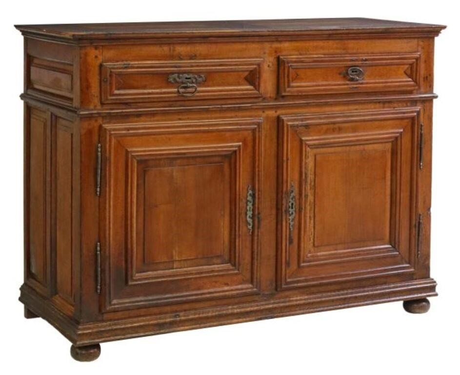French Provincial walnut sideboard 18th 19th c rectangular top over