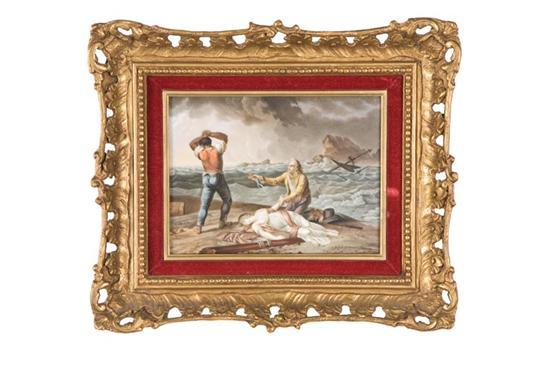 PAINTED PORCELAIN PLAQUE European 2nd half 19th century oil on