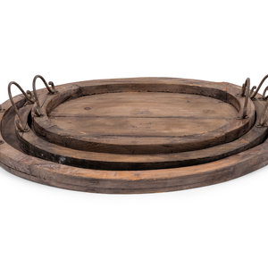 A Group of Rustic Style Nesting Trays Width 25 x