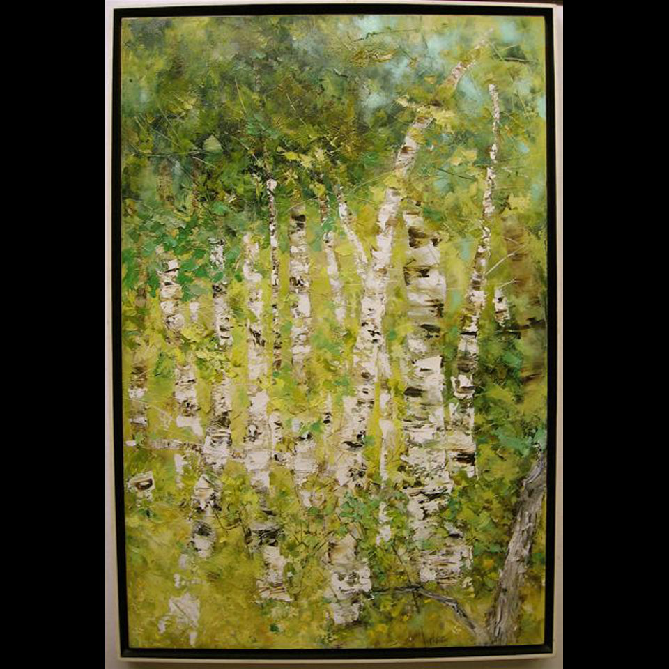BIRCH TREES WILLIAM ALLISTER 1919 2008 CANADIAN OIL ON CANVAS