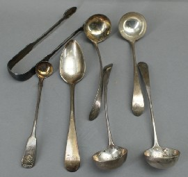 Four Scottish silver toddy ladles by W P Cunningham Edinburgh