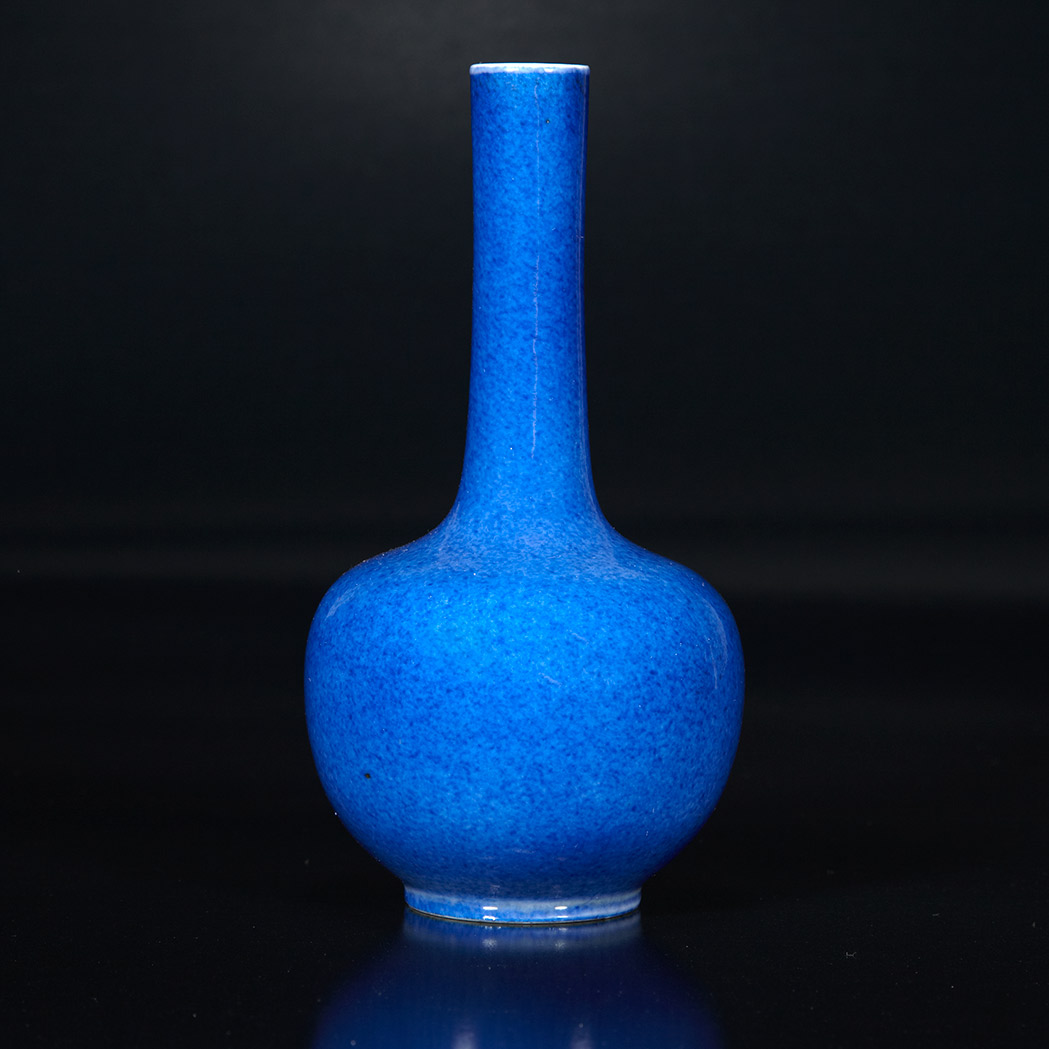 0 Chinese Blue Glazed Porcelain Bottle Vase Kangxi Period The