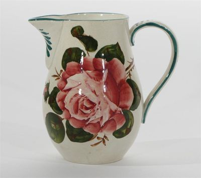 Cabbage Rose a Wemyss pottery jug painted in shades of