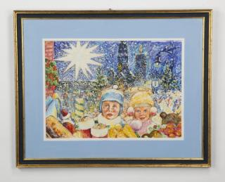 20th c German acrylic on board signed 20th century framed
