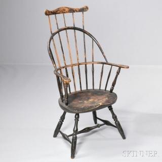 Sack back Windsor Chair with Comb Massachusetts late 18th century