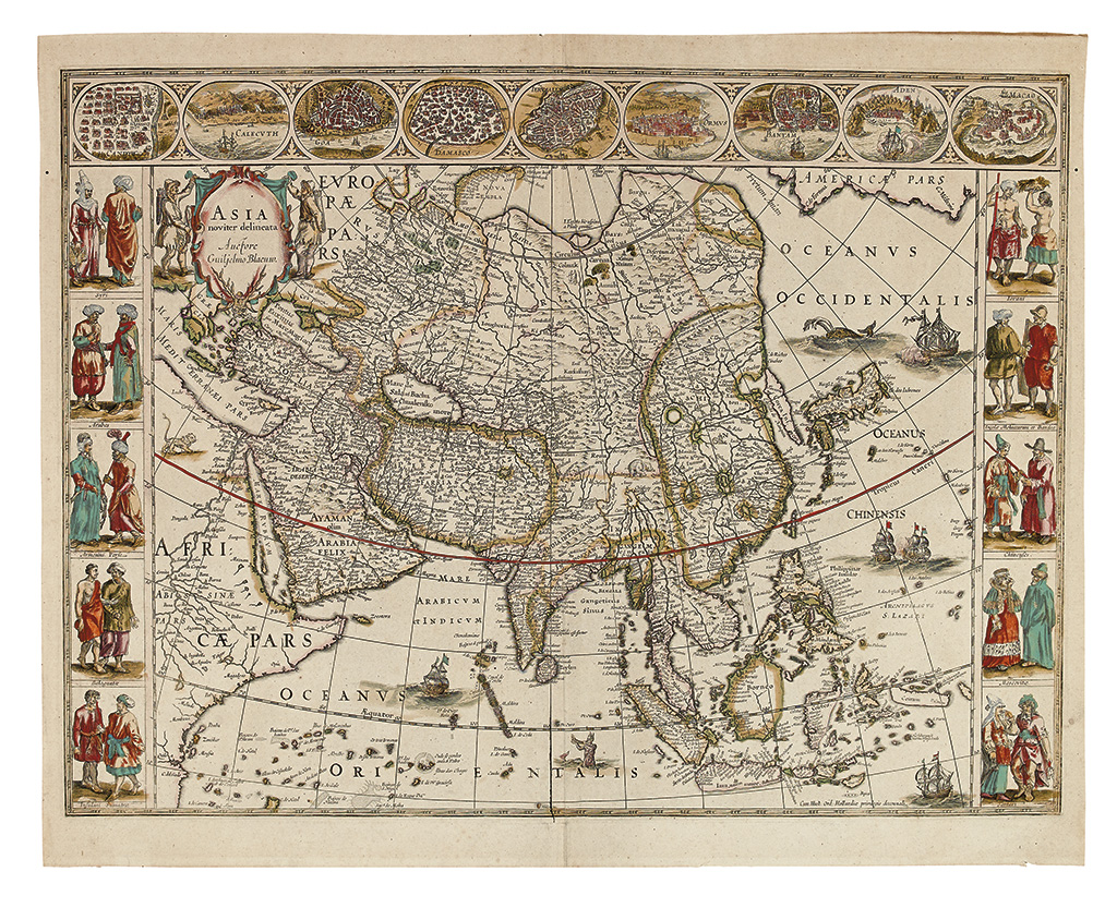 BLAEU WILLEM and JAN Asia noviter delineata Double page engraved