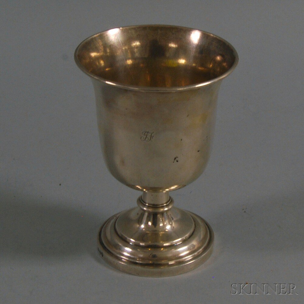 British Colonial Silver Footed Goblet 19th century bearing pseudo Georgian