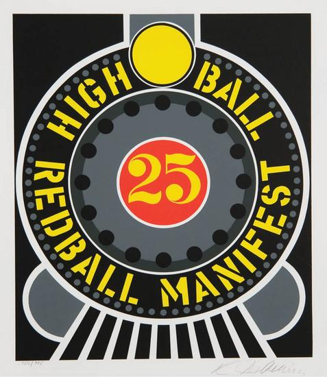 Robert Indiana b 1928 highball on the redball manifest screenprint