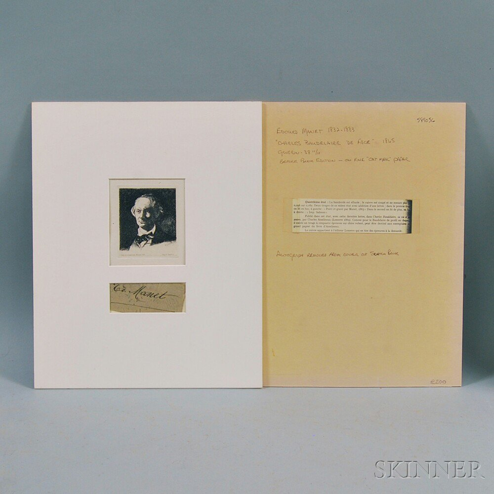 Edouard Manet French 1832 1883 Charles Baudelaire de Face Signed