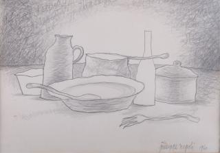 Giuseppe Napoli Pencil Sketch Still Life 1960 Giuseppe Napoli American