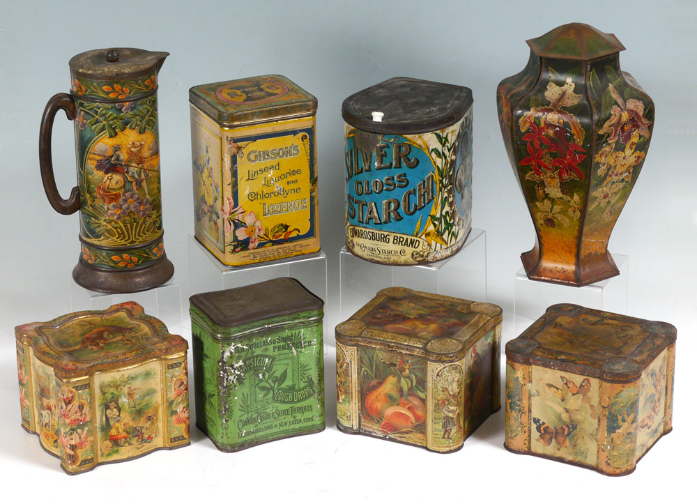 COLLECTION OF 7 ADVERTISING TINS An assembled collection of 8