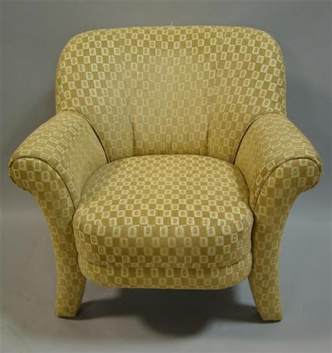 MODERN UPHOLSTERED ARM CHAIR the tight padded back over padded