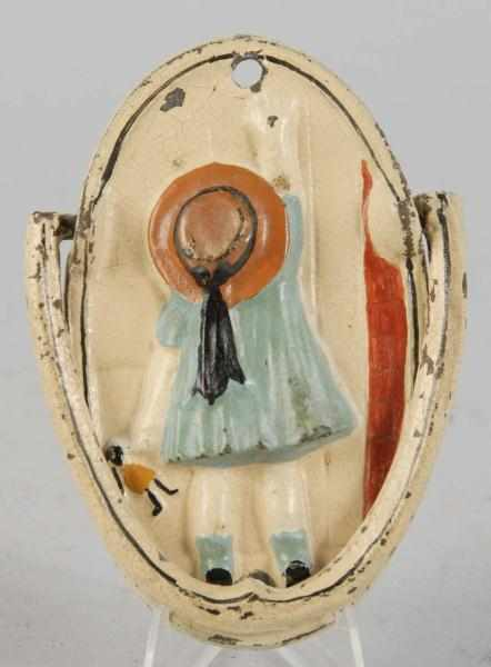 Cast Iron Girl Knocking Doorknocker Description Depicts girl knocking on
