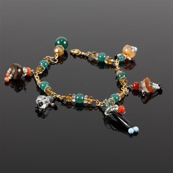 Vintage Retro Modern Fine Jewelry 14K Gold and Semi Precious
