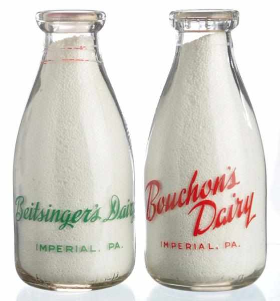 Lot of 2 Imperial Pennsylvania Milk Bottles Description Lot includes
