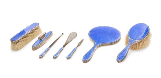 Sale 379 Lot 533 A Seven Piece Silver and Enamel