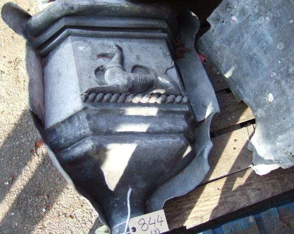A matched set of three English lead rainwater hoppers 19th