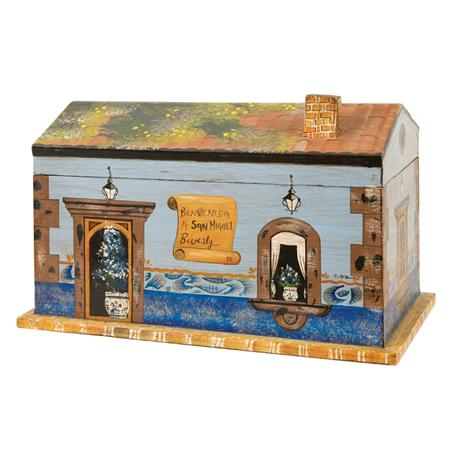 Mexican Painted Wood House Form Box Estimate nbsp 50 nbsp