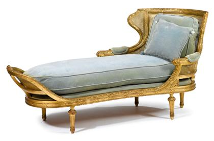Louix XVI style giltwood chaise longue The foliate and ribbon