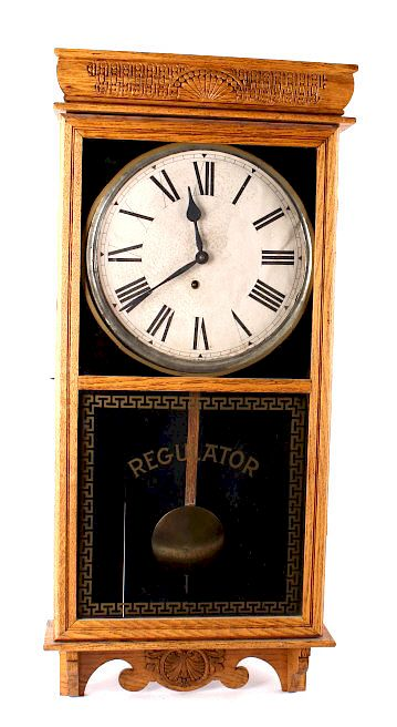 Ingraham Antique Large Regulator Wall Clock This is an early