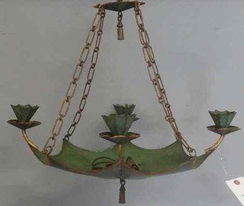Tin Umbrella Form Chandelier From a Manhattan lighting business now