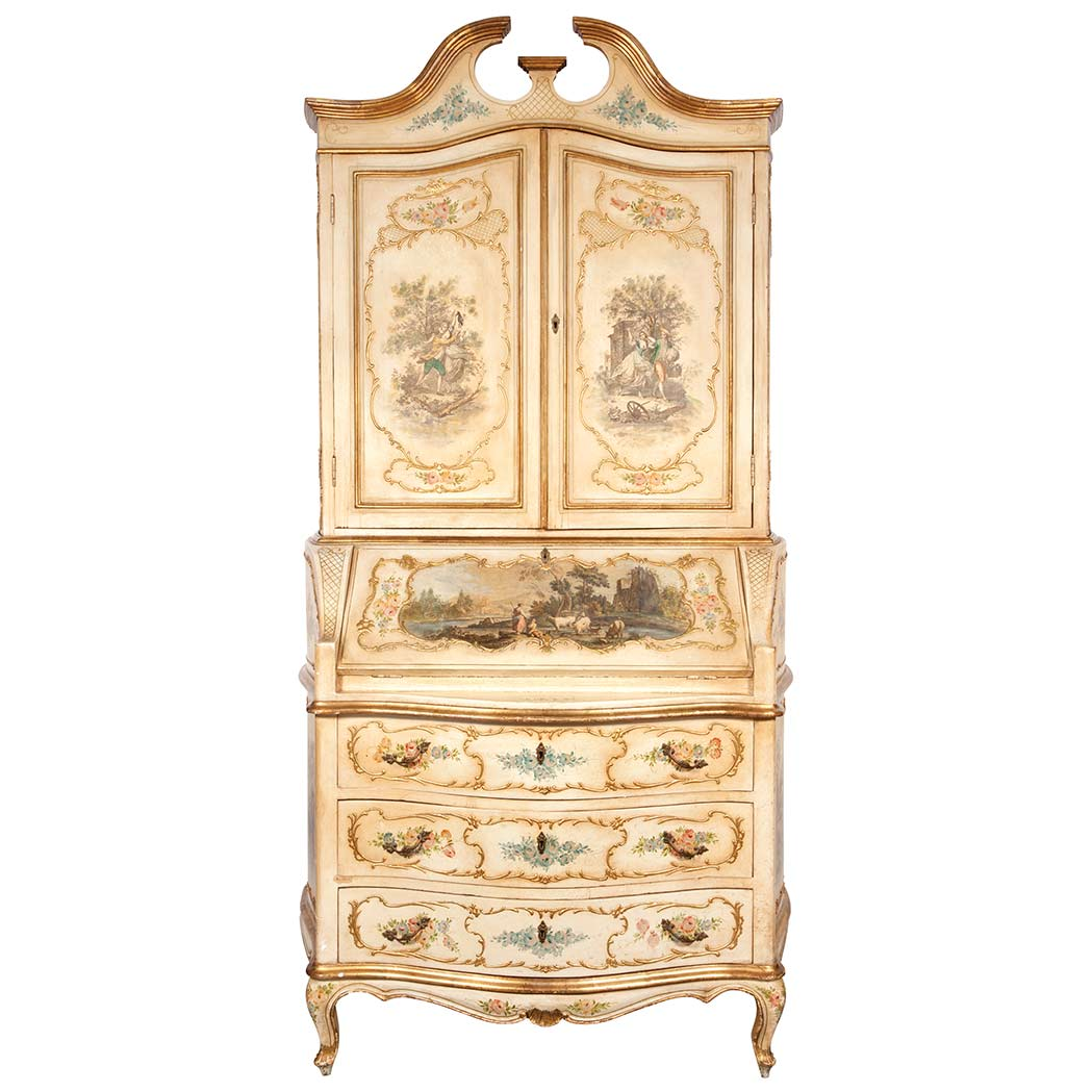 Louis XV Style Painted Secretary Second half of the 20th