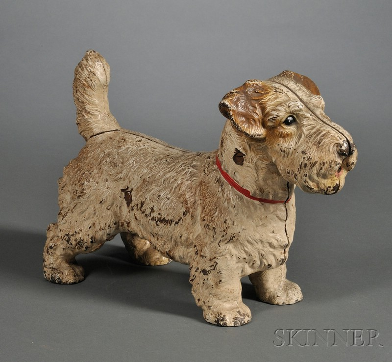 Painted Cast Iron Sealyham Terrier Doorstop possibly made by Hubley