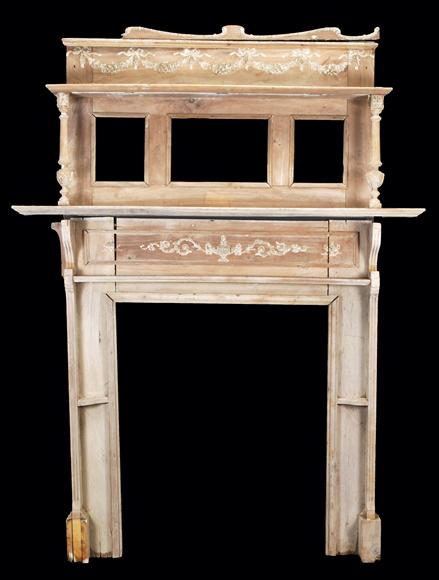 A Victorian beech and plaster composition chimneypiece with overmantel second