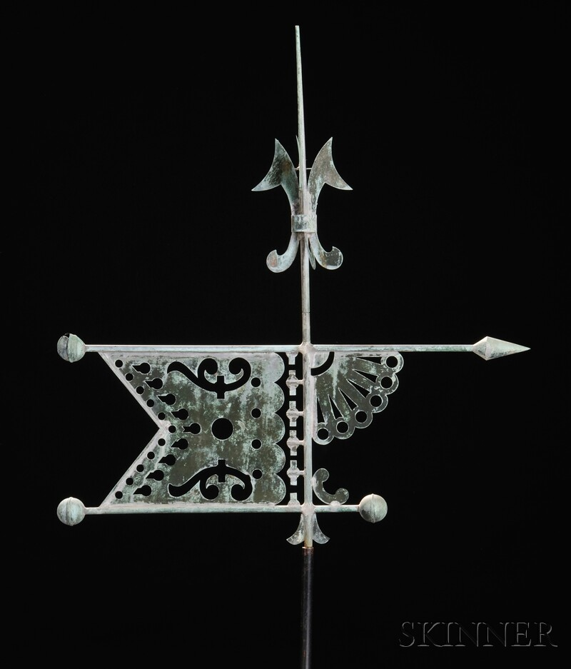 Copper Bannerette Weathervane J W Fiske New York City late
