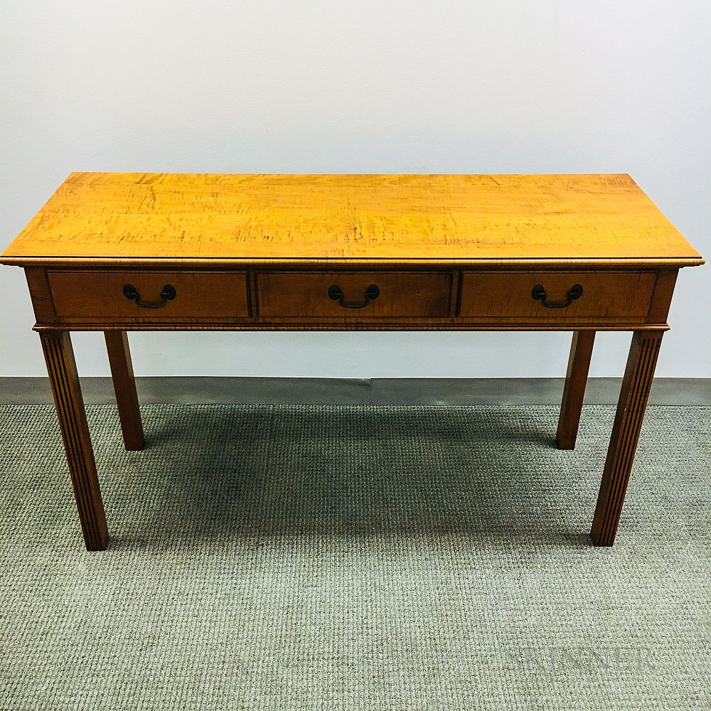 Eldred Wheeler Federal style Tiger Maple Hall Table Eldred Wheeler