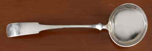 Reading Pennsylvania silver ladle mid 19th c bearing the touch