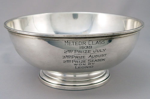 1939 WEBSTER STERLING SAILING TROPHY BOWL Bowl is inscribed Meteor