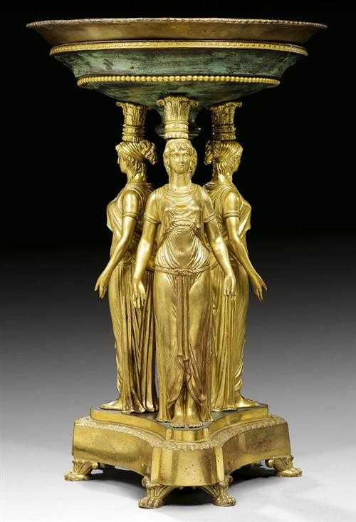 BRONZE BOWL AUX JEUNES FEMMES late Empire Paris 19th century