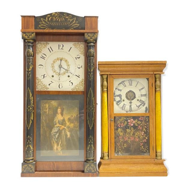 2 Antique Column Clocks For Parts Or RepairLeft Chauncey Ives