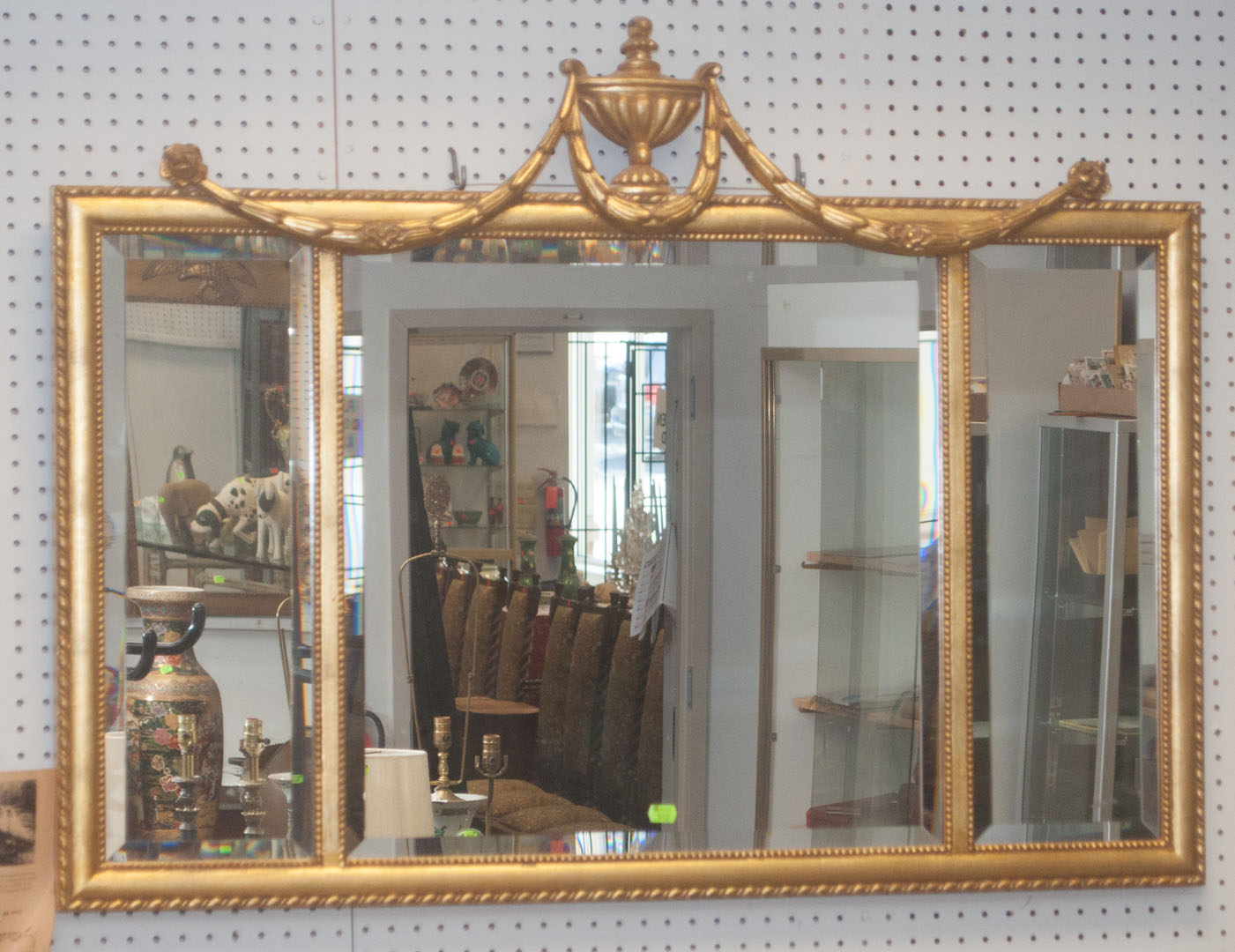 Rectangular gilt overmantel mirror