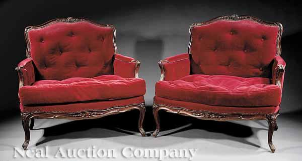 A Pair of Good Antique Louis XV Style Carved Walnut