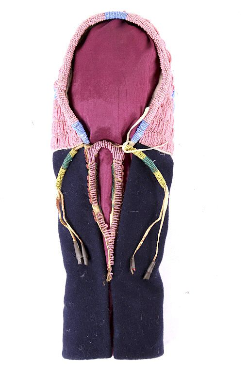 Cheyenne Fully Beaded Cradle Papoose 19th Century This is an