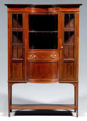Hepplewhite style vitrine cabinet inlaid mahogany one case construction with