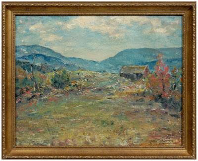 Cullen Yates painting New York Pennsylvania 1866 1945 titled verso