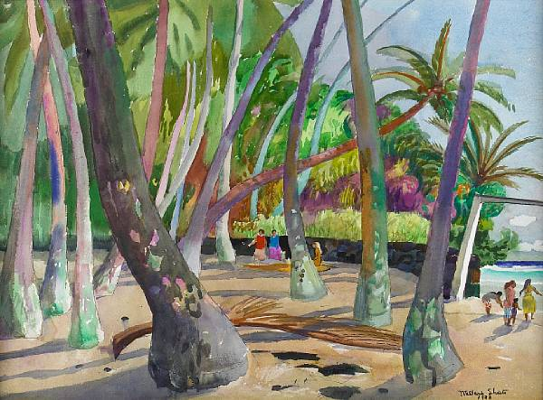 Millard Sheets American 1907 1989 Kona gateway to the sea