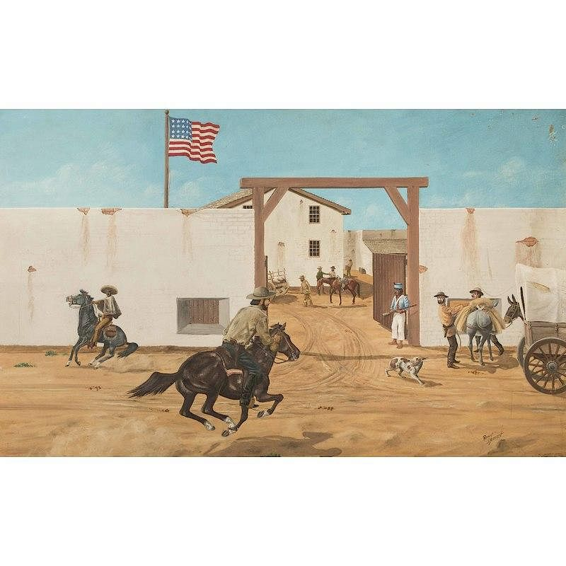 Randy Steffen Painting Sutter s Fort Sacramento Framed oil on