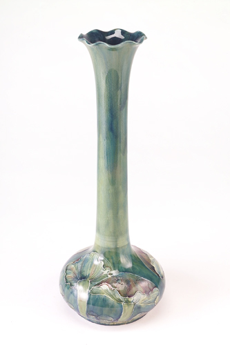 MOORCROFT Early and tall bottle shaped vase painted in the