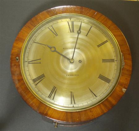 A 19th century mahogany Dial clock By Millidge Son Edinburgh