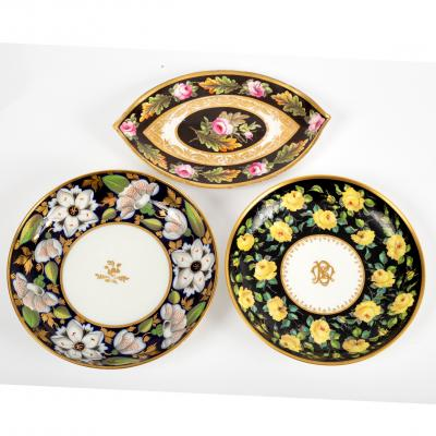 A Derby saucer dish circa 1810 and a Royal Crown