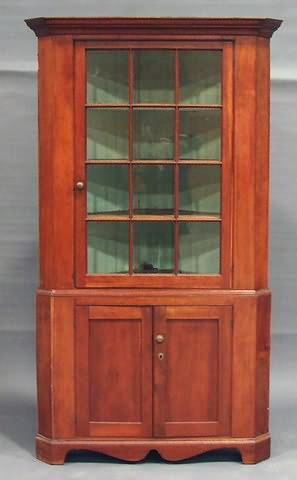 Top section with molded cornice 12 light door 3 shelves