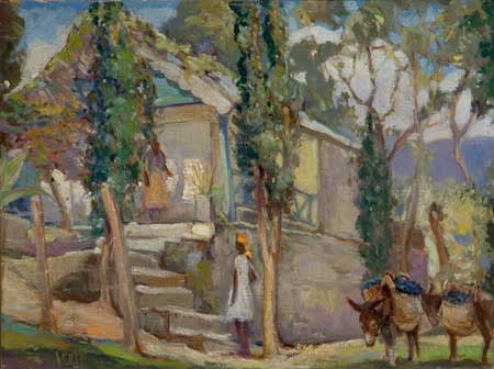 WILLIAM EDOUARD SCOTT 1884 1964 Haitian Scene Oil on canvas